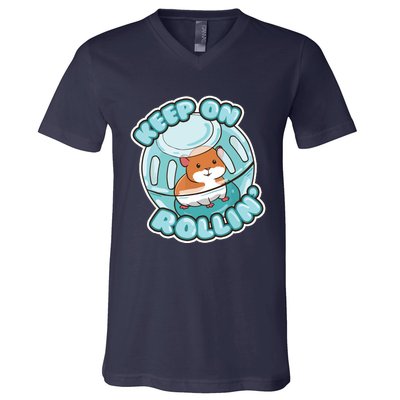 Keep On Rolling Cute Hamster Hammy Owner Pet Lover Gift V-Neck T-Shirt