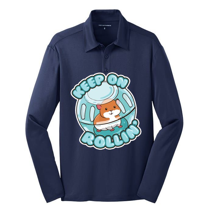 Keep On Rolling Cute Hamster Hammy Owner Pet Lover Gift Silk Touch Performance Long Sleeve Polo