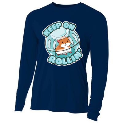 Keep On Rolling Cute Hamster Hammy Owner Pet Lover Gift Cooling Performance Long Sleeve Crew