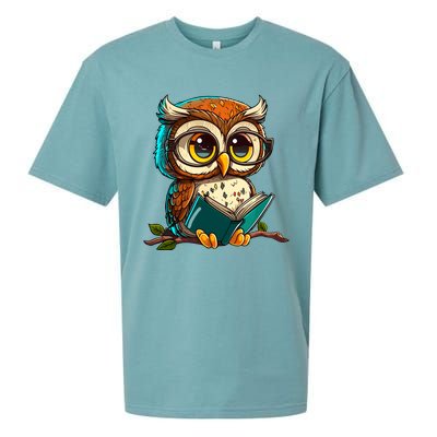 Kawaii Owl Reads Book Reading Bookworm Library Book Sueded Cloud Jersey T-Shirt