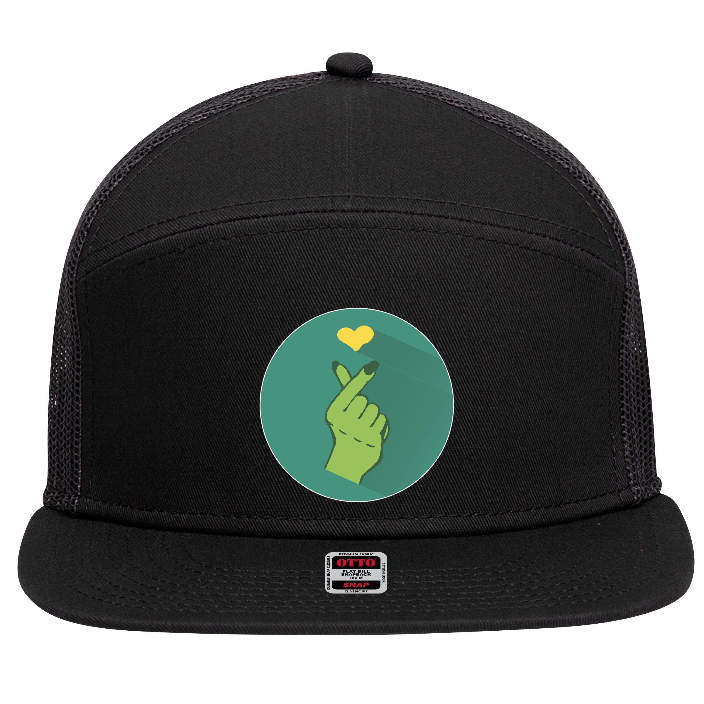 Korean Heart Zombie 7 Panel Mesh Trucker Snapback Hat
