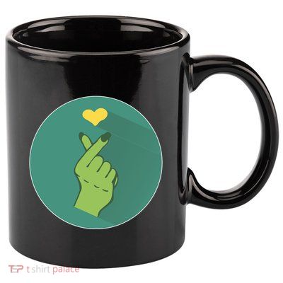 Korean Heart Zombie 11oz C Handle Ceramic Mug