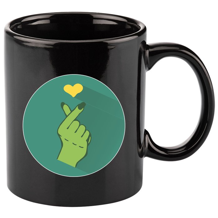 Korean Heart Zombie 11oz C Handle Ceramic Mug