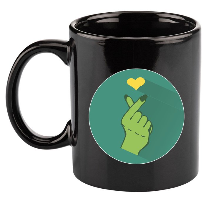 Korean Heart Zombie 11oz C Handle Ceramic Mug