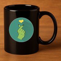 Korean Heart Zombie 11oz C Handle Ceramic Mug