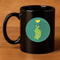 Korean Heart Zombie 11oz C Handle Ceramic Mug