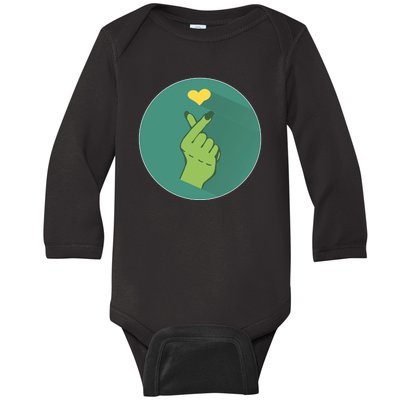 Korean Heart Zombie Baby Long Sleeve Bodysuit