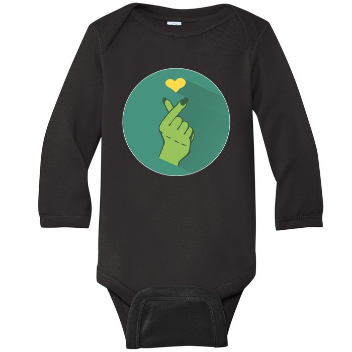 Korean Heart Zombie Baby Long Sleeve Bodysuit