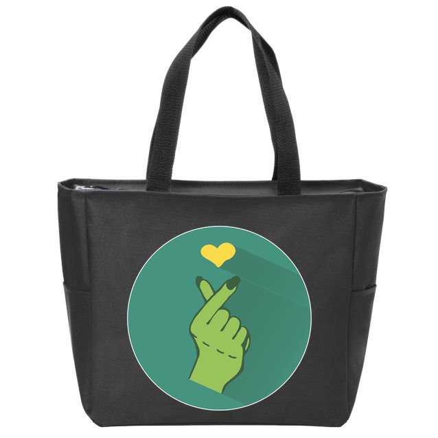 Korean Heart Zombie Zip Tote Bag