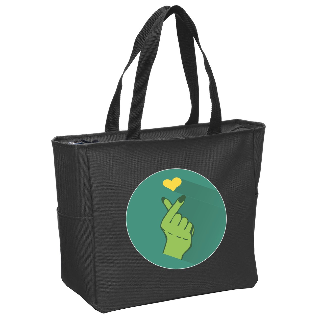 Korean Heart Zombie Zip Tote Bag
