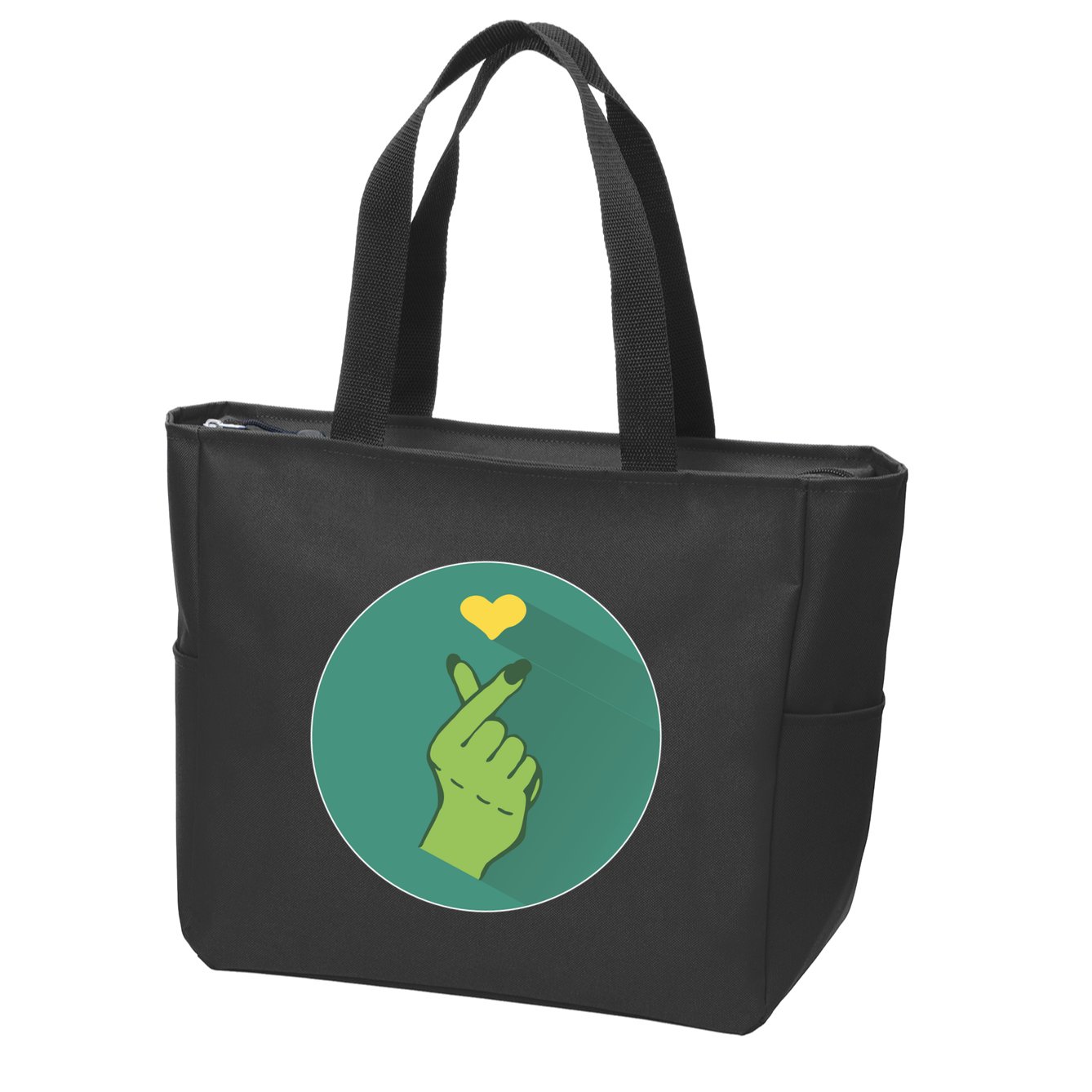 Korean Heart Zombie Zip Tote Bag