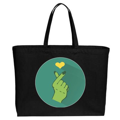 Korean Heart Zombie Cotton Canvas Jumbo Tote