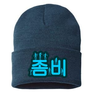 Korean Script Zombies Sustainable Knit Beanie