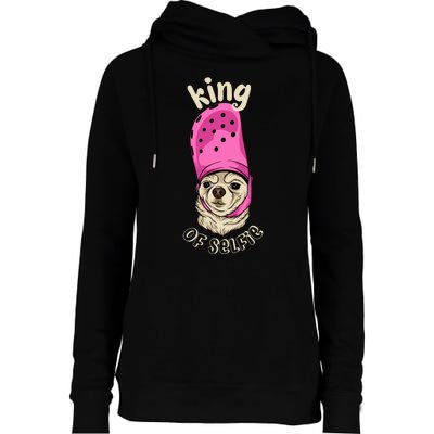 King Of Selfie Womens Funnel Neck Pullover Hood