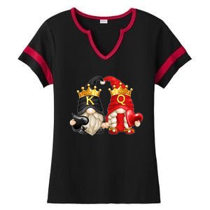 King Of Spades And Queen Of Hearts Valentines Day Gnomes Meaningful Gift Ladies Halftime Notch Neck Tee