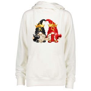 King Of Spades And Queen Of Hearts Valentines Day Gnomes Meaningful Gift Womens Funnel Neck Pullover Hood