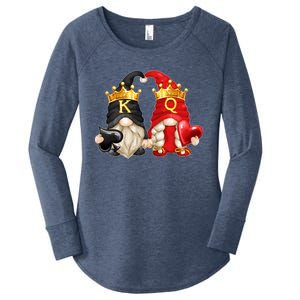 King Of Spades And Queen Of Hearts Valentines Day Gnomes Meaningful Gift Women's Perfect Tri Tunic Long Sleeve Shirt