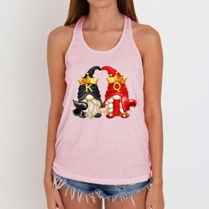 King Of Spades And Queen Of Hearts Valentines Day Gnomes Meaningful Gift Women's Knotted Racerback Tank