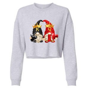 King Of Spades And Queen Of Hearts Valentines Day Gnomes Meaningful Gift Cropped Pullover Crew