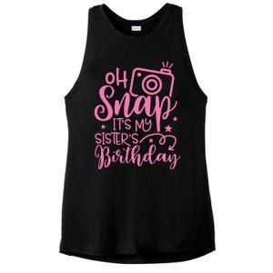 Kids Oh Snaps Its My Sisters Birthday Cute Birthday Sister Baby Ladies PosiCharge Tri-Blend Wicking Tank