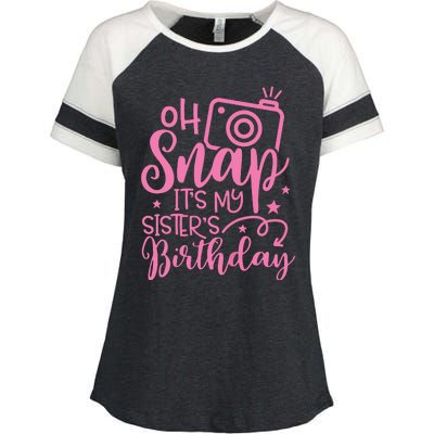 Kids Oh Snaps Its My Sisters Birthday Cute Birthday Sister Baby Enza Ladies Jersey Colorblock Tee