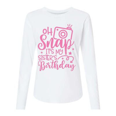 Kids Oh Snaps Its My Sisters Birthday Cute Birthday Sister Baby Womens Cotton Relaxed Long Sleeve T-Shirt