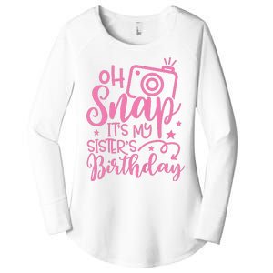 Kids Oh Snaps Its My Sisters Birthday Cute Birthday Sister Baby Women's Perfect Tri Tunic Long Sleeve Shirt