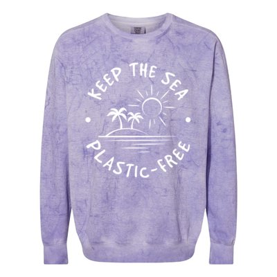 Keep Our Sea Plastic Free Ecogiftfriendly Ocean Fan Gift Colorblast Crewneck Sweatshirt