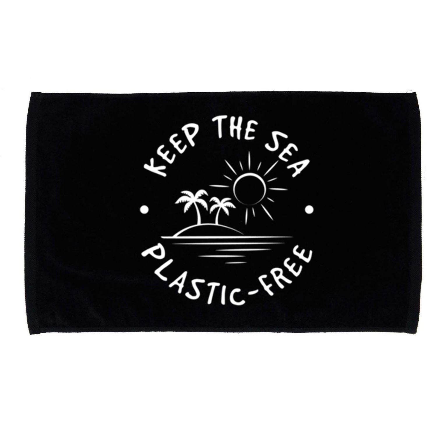 Keep Our Sea Plastic Free Ecogiftfriendly Ocean Fan Gift Microfiber Hand Towel