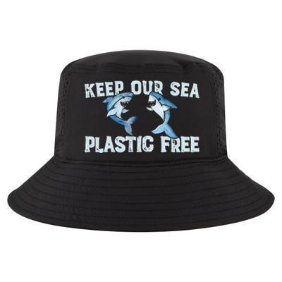 Keep Our Sea Plastic Free Fun Shark Gift Cool Comfort Performance Bucket Hat