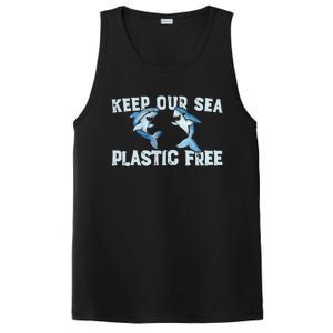 Keep Our Sea Plastic Free Fun Shark Gift PosiCharge Competitor Tank