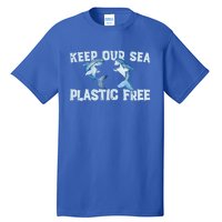 Keep Our Sea Plastic Free Fun Shark Gift Tall T-Shirt