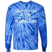 Keep Our Sea Plastic Free Fun Shark Gift Tie-Dye Long Sleeve Shirt