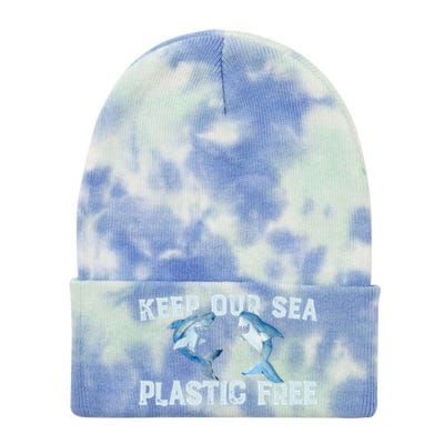 Keep Our Sea Plastic Free Fun Shark Gift Tie Dye 12in Knit Beanie