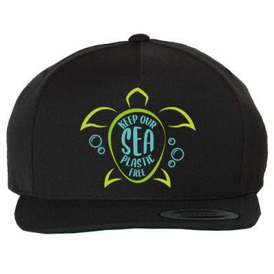 Keep Our Sea Plastic Free Ocean Environt Sea Turtle Gift Wool Snapback Cap