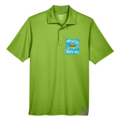 Keep Our Sea Plastic Free Ocean Sea Turtle Great Gift Men's Origin Performance Piqué Polo