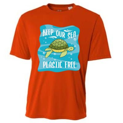 Keep Our Sea Plastic Free Ocean Sea Turtle Great Gift Cooling Performance Crew T-Shirt