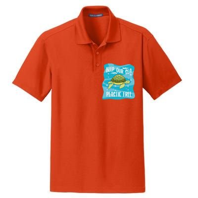 Keep Our Sea Plastic Free Ocean Sea Turtle Great Gift Dry Zone Grid Polo