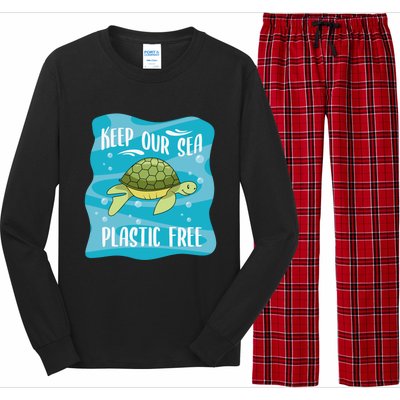 Keep Our Sea Plastic Free Ocean Sea Turtle Great Gift Long Sleeve Pajama Set