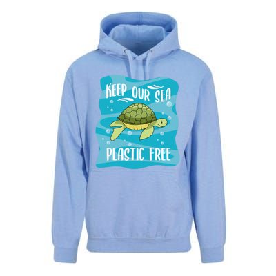 Keep Our Sea Plastic Free Ocean Sea Turtle Great Gift Unisex Surf Hoodie