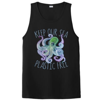 Keep Our Sea Plastic Free Octopus Cool Gift PosiCharge Competitor Tank