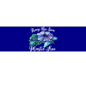 Keep Our Sea Plastic Free Watercolor Sea Turtle Gift Bumper Sticker