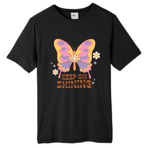 Keep On Shining Butterfly Groovy Daisy Flowers Plants Garden Gift Tall Fusion ChromaSoft Performance T-Shirt