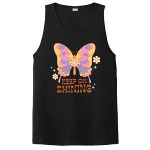 Keep On Shining Butterfly Groovy Daisy Flowers Plants Garden Gift PosiCharge Competitor Tank