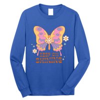 Keep On Shining Butterfly Groovy Daisy Flowers Plants Garden Gift Long Sleeve Shirt