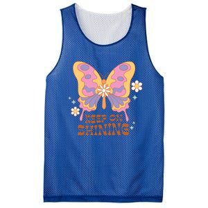 Keep On Shining Butterfly Groovy Daisy Flowers Plants Garden Gift Mesh Reversible Basketball Jersey Tank