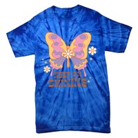 Keep On Shining Butterfly Groovy Daisy Flowers Plants Garden Gift Tie-Dye T-Shirt