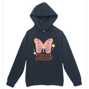 Keep On Shining Butterfly Groovy Daisy Flowers Plants Garden Gift Urban Pullover Hoodie