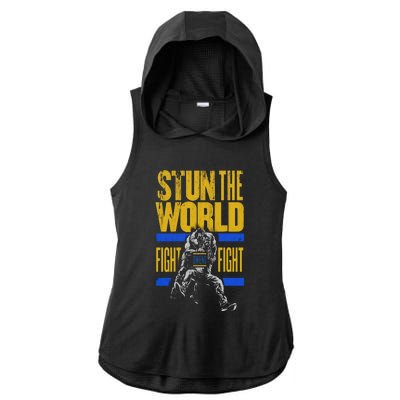 Kevin Owens Stun The World Ladies PosiCharge Tri-Blend Wicking Draft Hoodie Tank