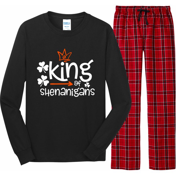 King Of Shenanigans Irish Fun Matching Family Patricks Gift Long Sleeve Pajama Set